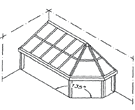 Тип 7: Односкатные крыши с четверть-полигоном (135°) 